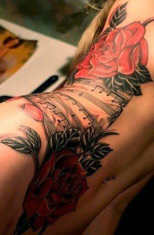 Tattoos on Woman's Body